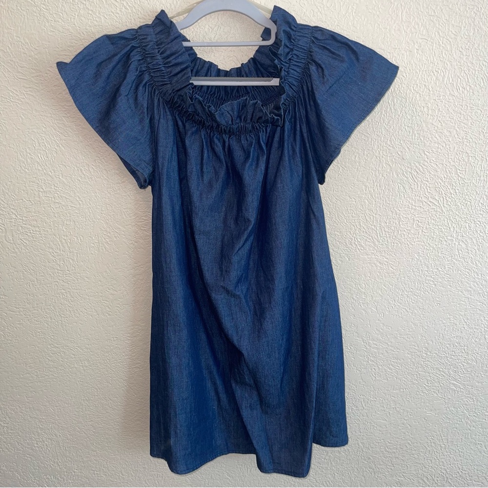 Newbury Kustom Blue Chambray Mini Dress Size Small